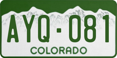CO license plate AYQ081