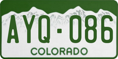 CO license plate AYQ086