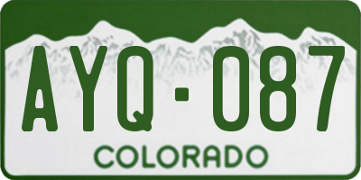 CO license plate AYQ087