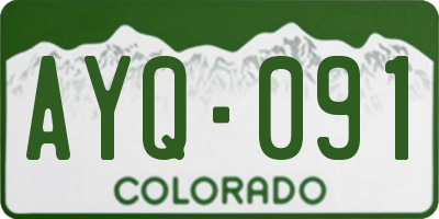 CO license plate AYQ091