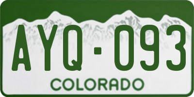 CO license plate AYQ093