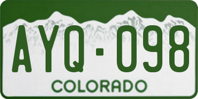 CO license plate AYQ098