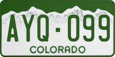 CO license plate AYQ099