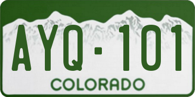 CO license plate AYQ101