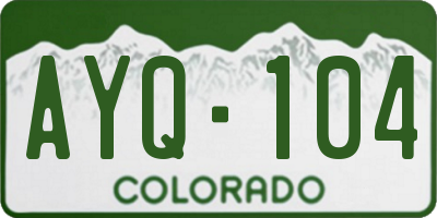 CO license plate AYQ104