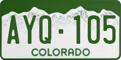 CO license plate AYQ105