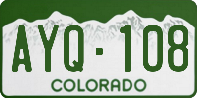 CO license plate AYQ108