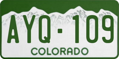 CO license plate AYQ109