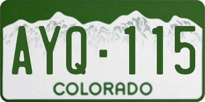 CO license plate AYQ115