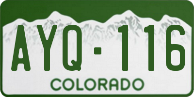 CO license plate AYQ116