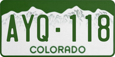 CO license plate AYQ118