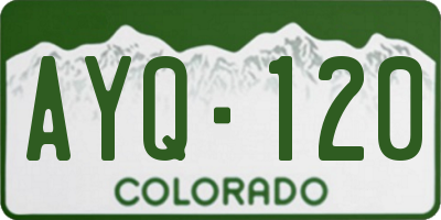 CO license plate AYQ120