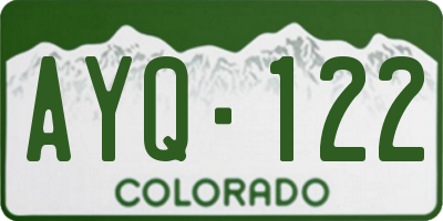 CO license plate AYQ122