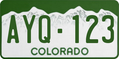 CO license plate AYQ123