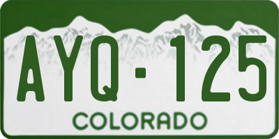 CO license plate AYQ125