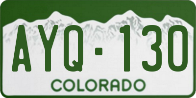 CO license plate AYQ130