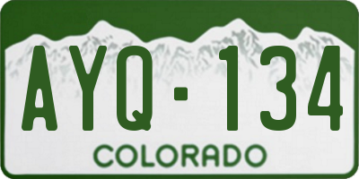 CO license plate AYQ134