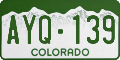 CO license plate AYQ139