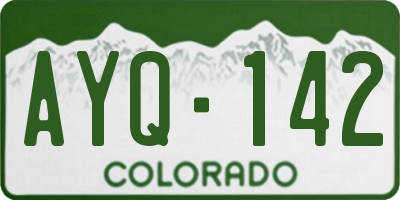 CO license plate AYQ142