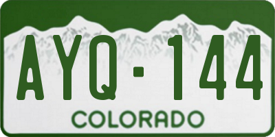 CO license plate AYQ144