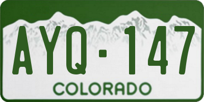 CO license plate AYQ147