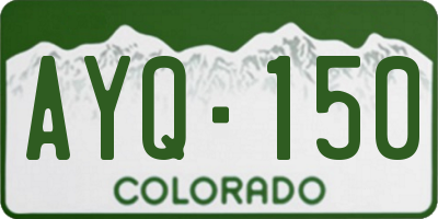 CO license plate AYQ150