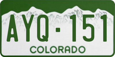 CO license plate AYQ151