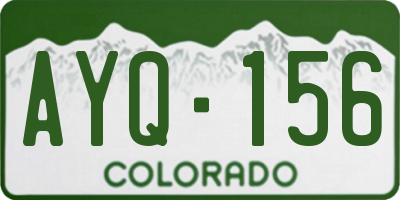CO license plate AYQ156