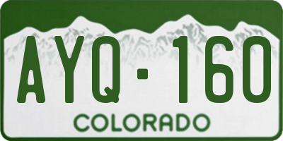 CO license plate AYQ160