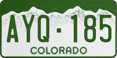 CO license plate AYQ185