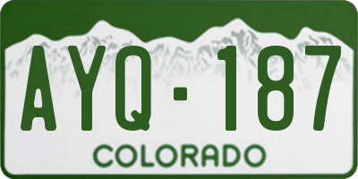 CO license plate AYQ187