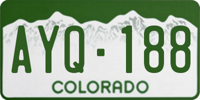 CO license plate AYQ188