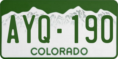 CO license plate AYQ190