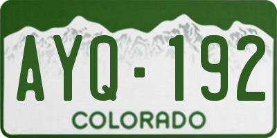 CO license plate AYQ192