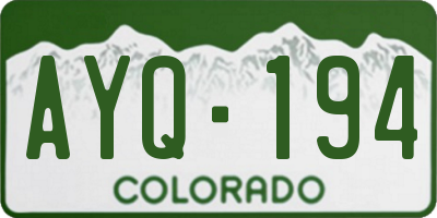 CO license plate AYQ194