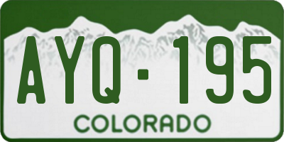 CO license plate AYQ195