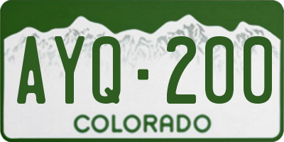 CO license plate AYQ200