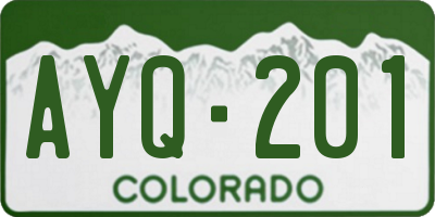 CO license plate AYQ201