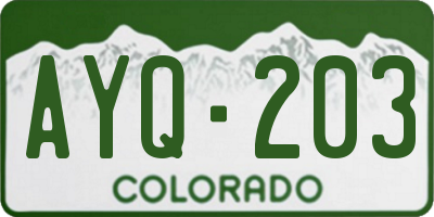 CO license plate AYQ203