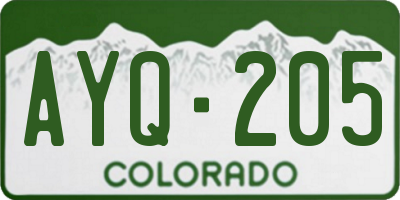 CO license plate AYQ205