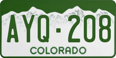 CO license plate AYQ208