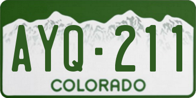 CO license plate AYQ211