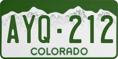 CO license plate AYQ212