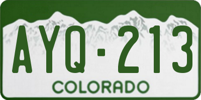 CO license plate AYQ213