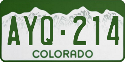 CO license plate AYQ214