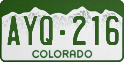 CO license plate AYQ216