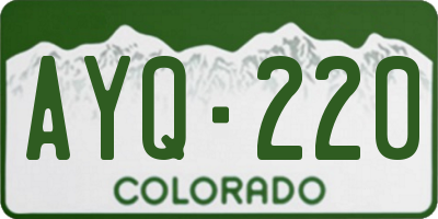 CO license plate AYQ220
