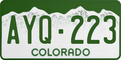 CO license plate AYQ223