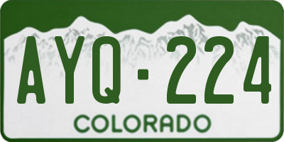 CO license plate AYQ224