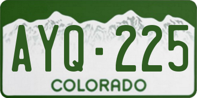 CO license plate AYQ225